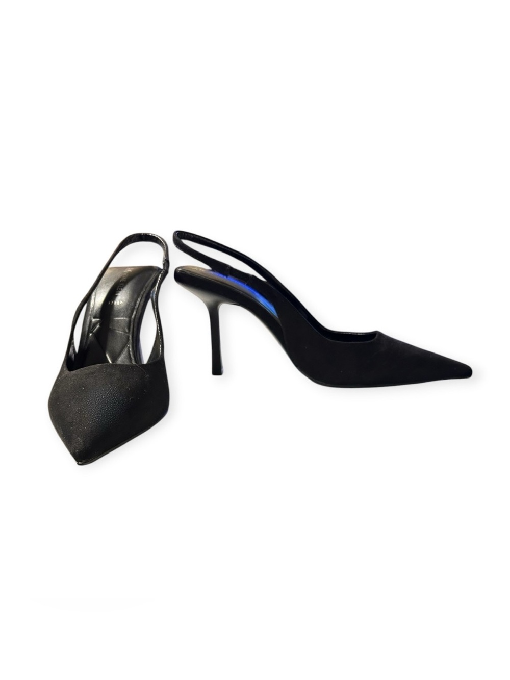 Anne Klein Indianna Black Size 8.5 Pointed Toe Slingback Stiletto Pumps
